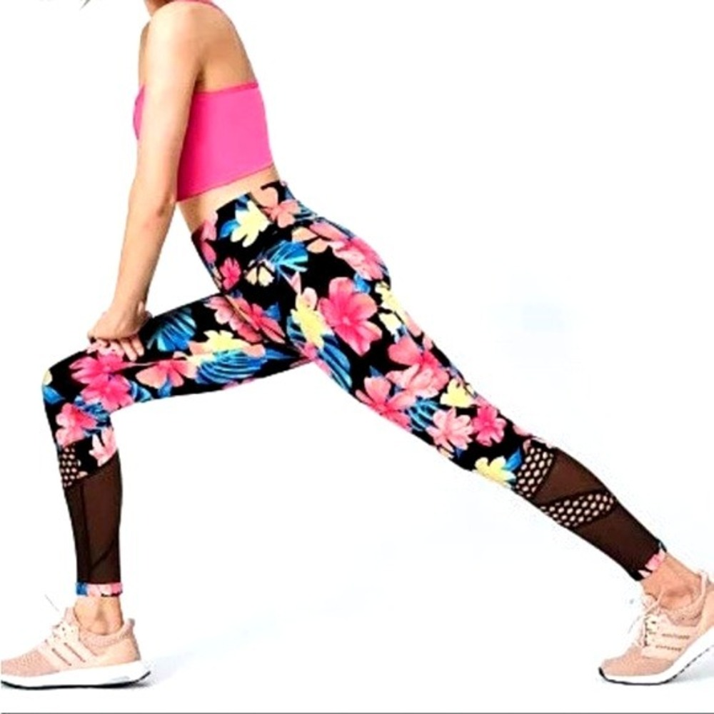 VICTORIA'S‎ SECRET PINK Women's Small Floral Print Ultimate Leggings Activewear